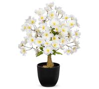 Briful 41 cm, fiori artificiali come veri fiori di ciliegio artificiali, albero di ciliegio, bonsai in vaso, fiori decorativi bianchi, bonsai artificiali, decorazione per la casa e la primavera