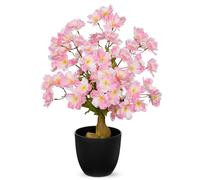 Briful 41 cm, fiori artificiali come veri fiori di ciliegio artificiali, albero di ciliegio, bonsai in vaso rosa, decorazione per la casa e la primavera
