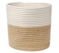 Briful Cesto coprivaso per piante da interni, in corda di cotone, 25 x 25 cm, cestino portaoggetti per piante, giocattoli e creazioni fai da te, decorazione rustica per la casa