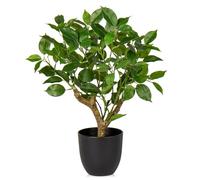 Briful Piante artificiali di ficus alte 43 cm, bonsai artificiali verdi, pianta finta per interni, piccolo albero di ficus finto per casa, cucina, bagno, decorazione