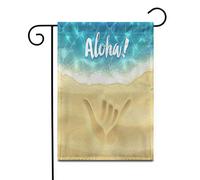 Bright And Colorful Sunny Beach Sea Wave Aloha Shaka Bandiere Durevole Bandiera Robuste Flag Per Decorazione Balcone Portico 30X45Cm