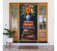Bright Book Print No.3 Coperture decorative per porte, striscione per interni ed esterni, primavera, estate, autunno, inverno, Halloween, Natale, decorazioni per la casa
