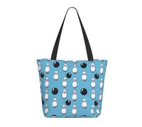 Bright Bowling Ball Print Tote Bag per le donne, grande borsa a tracolla con cerniera, borse per lavoro e viaggi