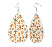 Bright Carrot Print Orecchini Stampato Pendenti Leggera Orecchini In Pelle Per Festa Della Mamma Feste