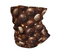 Bright Chocolate Nuts Print Scaldacollo Antivento Headwrap Versatili Sciarpa al Collo per Sports Motocicletta Antiscivolo Fascia per Capelli