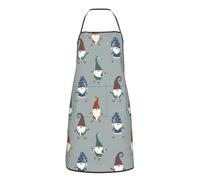 Bright Christmas Gnomes Cute Grembiule Cucina Uomo Donna Regolabile Grembiule Da Chef Impermeabile Grembiuli Da Cuoco Per Bbq Lavoro Donna 52X72Cm
