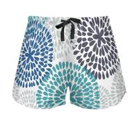 Bright Colors Medallion Floral Women's Lounge Shorts Pajama Bottoms Yoga Sports Elastic Waist Drawstring,XXL