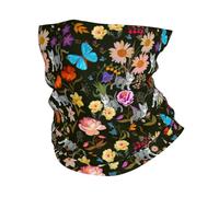 Bright Cute Cats Flowers And Butterflies Black Multiuso Headwrap Versatili Sciarpa A Tubo Passamontagna per Estivo Bambini Outdoor
