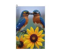 Bright Daisy Bird Print No.176 - Asciugamani da golf per uomo e donna, 61 x 40 cm, alla moda, assorbenti, ad asciugatura rapida, accessori per la pulizia delle palline e borse da discoteca, con