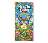 Bright Days - Copertura decorativa per porta a forma di farfalla, colorata, design floreale da giardino, decorazione per porta d'ingresso, per interni ed esterni, per feste primaverili ed estive, 91 x