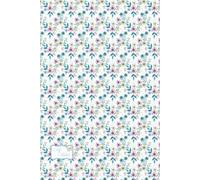 Bright Floral Blue Notebook: Minimalist Colorful Flower Pattern Journal, 6 x 9 Inches, 120 Pages, Lined Diary with About Me Page and Date Headers