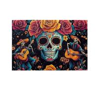 Bright Flower Sugar Skull 1000 Pezzo Jigsaw Puzzle Per Adulti Puzzle In Legno Per Adulti Regali Home Decor