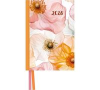 Bright Flowers Taschenkalender 2026 - Blumen-Design - Terminplaner mit Wochenkalendarium - Format 11,3 x 16,3 cm