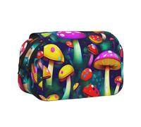 Bright Funghi Stampa artistica Trucco Cosmetici Borsa Cancelleria Kawaii Pencil Box Pouch Gadget Organizer Bag con Cerniera