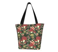 Bright Fushrooms Art Print Tote Bag per le donne, riutilizzabile grande borsa a tracolla da donna grande capacità shopping tote moda borsa per ufficio, shopping, viaggi