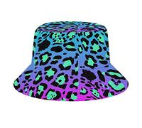 Bright Leopard Print Animal Rave Accessorie Cappello Pescatore Pieghevole Cappello Bob Unisex Bucket Hat per Caccia Uomo Donne