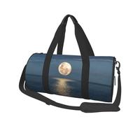 Bright Moon at Sea Hippie Print Round Duffel Bag, Borsa da viaggio in tela, impermeabile e resistente agli strappi. Borsa da viaggio pieghevole per il fine settimana