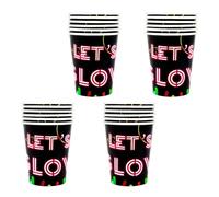 Bright Neons Party Tableware Set di piatti, bicchieri, tovaglioli, tovaglioli, tovaglia per compleanni Blacklight Party Supplies