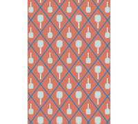 Bright Pickleball Lined Notebook: Argyle Pickleball Paddle Pattern on the Cover of a Lined Journal in Coral, Blue, and White