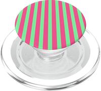 Bright Pink and Green Striped Spring Color Design PopSockets PopGrip per MagSafe