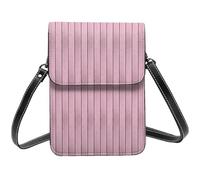 Bright Pink Wood Grain A Print Small Crossbody Bags per le donne, piccole borse in pelle per telefono cellulare borsa a tracolla