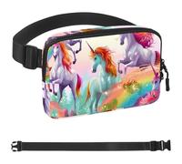Bright Rainbow Unicorn-68 Marsupio per uomini e donne, marsupio con tracolla regolabile, alla moda, borsa a tracolla ovunque, per viaggi all'aperto, corsa, escursionismo, multicolore, Multicolore,