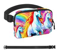 Bright Rainbow Unicorn-71 Marsupio per uomini e donne, marsupio con tracolla regolabile, alla moda, borsa a tracolla ovunque, per viaggi all'aperto, corsa, escursionismo, multicolore, Multicolore,