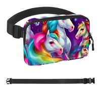 Bright Rainbow Unicorn-86 Marsupio per uomini e donne, marsupio con tracolla regolabile, alla moda, borsa a tracolla ovunque, per viaggi all'aperto, corsa, escursionismo, multicolore, Multicolore,