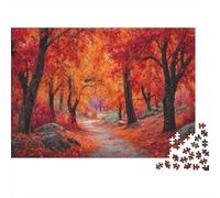 Bright Red Autumn Leaves Cover The Ground 1000pcs (75x50cm) - Puzzle Per Adulti Giocattolo Fai-da-te