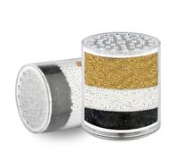 BRIGHT SHOWERS Confezione da 2 cartucce di ricambio per filtro doccia per acqua dura, filtro universale ad alto rendimento a 3 stadi rimuove cloro, ferro e sedimenti, purificatore per pelle e capelli