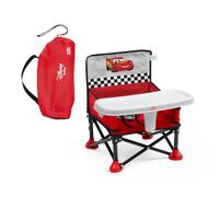 Bright Starts, booster portatile Pop 'N Sit di Disney Pixar Cars per interni ed esterni, sedile da pavimento con vassoio per la pappa, rosso, unisex, 6 mesi - 3 anni