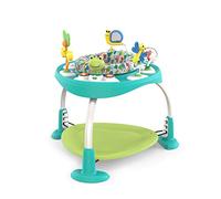 Bright Starts, Centro Attività e Tavolo 2in1 Bounce Bounce Playful Pond - 7 Giocattoli Interattivi, Suoni e Musica, Altezza Regolabile, Seduta Ruotabile a 360°, Verde, dai 6 Mesi +