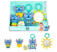 Bright Starts Disney Baby Stitch Tropical Treasures - Set Regalo con 4 Giocattoli a Tema Stitch, Inclusi specchietto Baby-Safe e massaggiagengive, 0+ Mesi