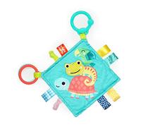 Bright Starts Fuzzy Feelies Coperta di sicurezza lenitiva in peluche con tacchetti, agganciabile a carrozzine e passeggini, dal neonato in poi