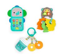 Bright Starts Morning Commute Set Regalo 3 Pezzi - Giocattoli e Giocattoli Mordaci per Bebè in Movimento, Telefono Giocattolo con Musica, Unisex, 6 Mesi e Oltre