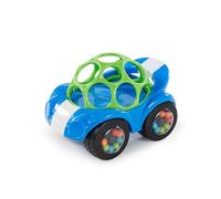 Bright Starts Oball Easy Grasp Rattle & Roll Giocattolo sportivo per auto BPA-Free per bambini che gattonano, 1 confezione, a partire dai 3 mesi, blu/verde