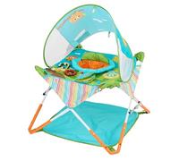 Bright Starts Pop 'N Jump Jumperoo per Bambini, Centro attività Saltella Pieghevole, Portatile, con Tettuccio UPF 50+, 4 Giochi Sensoriali, Borsa da Viaggio, 6-12 Mesi