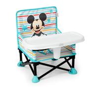 Bright Starts, Rialzo per sedia portatile Pop ‘N Sit Mickey Mouse di Disney, per uso interno/esterno, sedile da pavimento con vassoio, verde chiaro, 6 mesi-3 anni