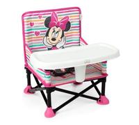 Bright Starts, Rialzo per sedia portatile Pop ‘N Sit Minnie Mouse di Disney, per uso interno/esterno, sedile da pavimento con vassoio, verde chiaro, 6 mesi-3 anni