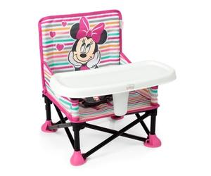 Bright Starts, Rialzo per sedia portatile Pop ‘N Sit Minnie Mouse di Disney, per uso interno/esterno, sedile da pavimento con vassoio, verde chiaro, 6 mesi-3 anni
