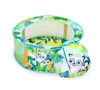 Bright Starts Rowdy Rainforest Stow & Go Ball Pit - 20 palline, facile da installare e riporre, diametro di 80 cm, parete Peek-a-Boo in rete, include borsa per riporre palline in movimento, dai 6 mesi