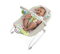 Bright Starts Sdraietta per bambini con Vibrazioni Rilassanti - Taggies, Musica, Barra dei Giocattoli Rimovibile, 0-6 Mesi Fino a 9 kg (Happy Safari)