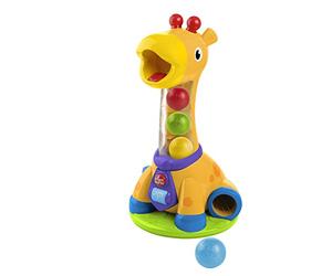 Bright Starts, Spin & Giggle Giraffe, giraffa Balla Popper, Giocattolo di attività musicale con luci e suoni, 5 palline, sviluppo precoce con colori e numeri, bambino dai 12 mesi+