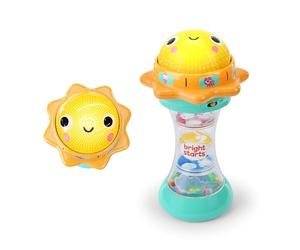 Bright Starts, Torcia Giocattolo Just for Sun con Suoni di Animali, Perline Sonaglio e Specchietto, Unisex, 6+ Mesi, Stimola l’Udito e Il Tocco, Design Colorato e Sicuro
