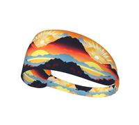 Bright Sunrise - Fascia elastica per capelli, antiscivolo, traspirante, per donne e uomini, per palestra, corsa, yoga, tennis