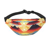 Bright Sunrise - Marsupio a tracolla grande, alla moda, da viaggio, casual, per ragazzi, adatto per sport, corsa, ciclismo, viaggi, pesca
