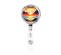 Bright Sunrise - Porta badge retrattile in metallo resistente