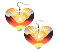 Bright Sunrise Prints, orecchini eleganti a forma di cuore, accessori da donna leggeri, perfetti per feste e San Valentino.