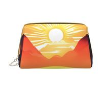 Bright Sunrise - Trousse portatile per cosmetici, da viaggio, unisex, con chiusura a cerniera, adatta per l'uso quotidiano, bianco, Taglia unica