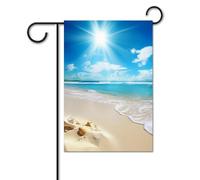 Bright Sunshine Bandiera estiva da spiaggia 30,5 x 45,7 cm bandiere per esterni divertente bandiera per feste banner stampato su entrambi i lati bandiere da giardino benvenuto fuori cortile bandiera